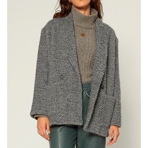 NWT Current Air Chevron Lapel Gray Black Jacket